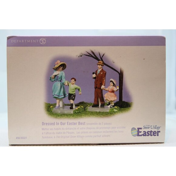 Dept 56 Snow Village - Dressed in our Easter Best, Set of 2 - Picture 1 of 6